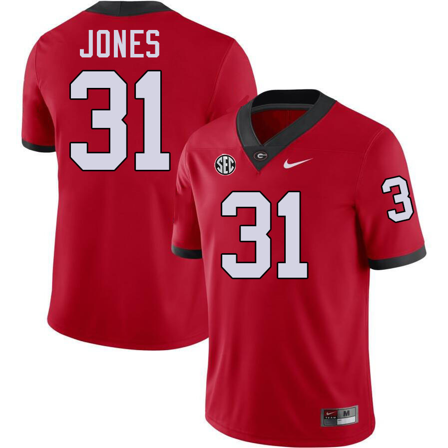 #31 Kyron Jones UGA Jersey,University Of Georgia Bulldogs Football Jersey,Uniforms,Gears-Red